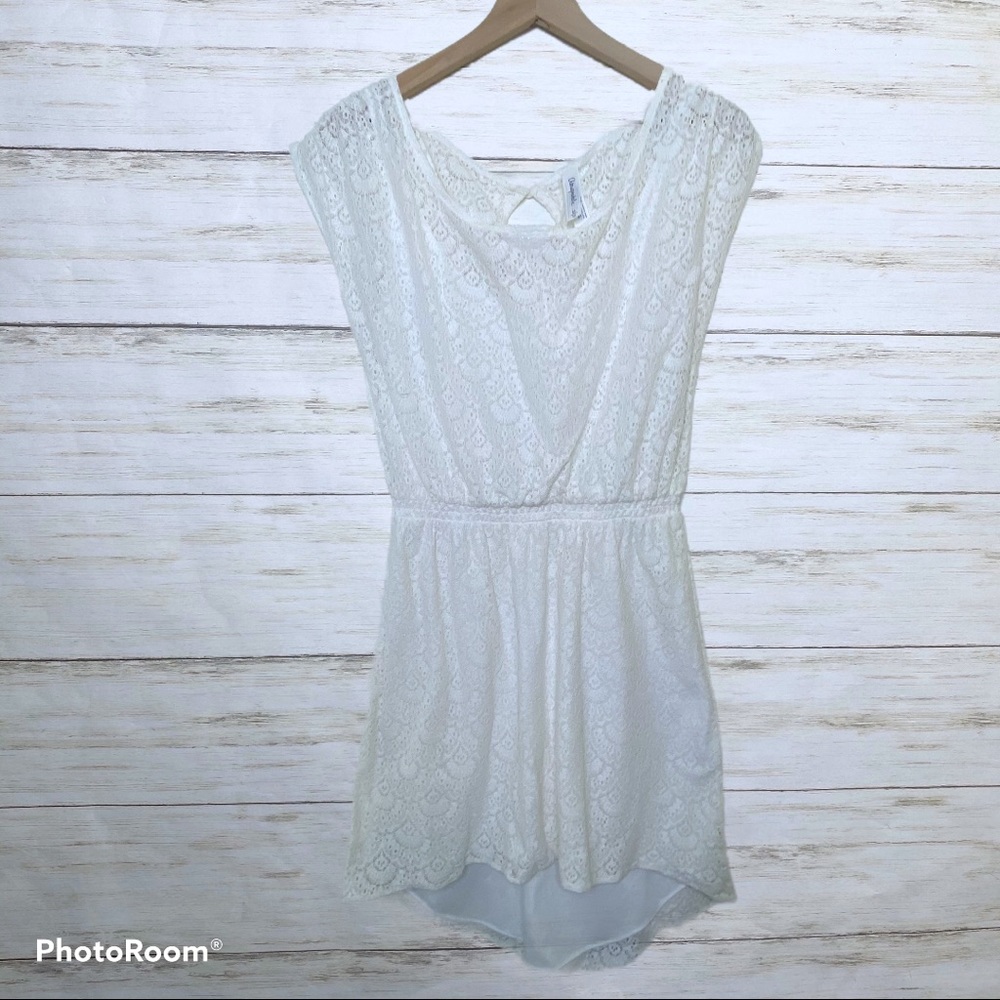 Aeropostale Juniors Ivory Lace Hi Low Dress Juniors Medium